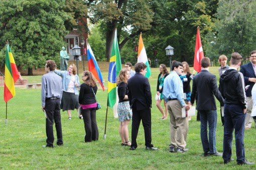 Students anticipate the inauguration.