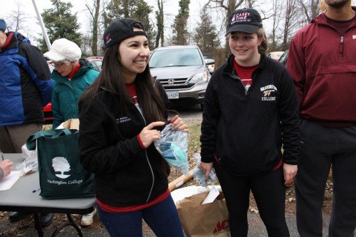Students receive their gloves & masks so they can get to work.