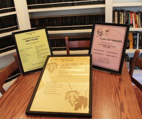 Just a few of the many posters hung around the Lit House that commemorate previous Bennett Lamond events.