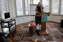 When the talk concluded, Amber Dermont revealed a suprise stash of donuts for audience to enjoy.
Kathryn Bedard