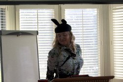 Dermont posing with her bunny hat.
Kathryn Bedard