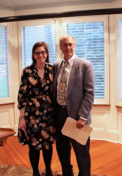 Professor O'Connor takes a photo with her former professor Phil Sicker.
Julie Armstrong