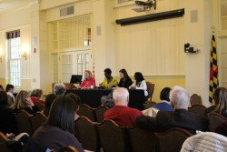 From left to right; Dr. Melissa Deckman, Vanessa Williams, Dr. Kelly Dittmar, and Krish Vignarajah.