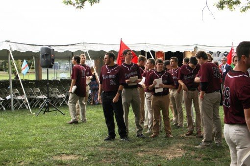 The baseball team prepares to welcome Sheila Bair.