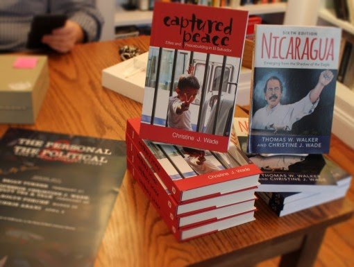 Two of Professor Wade's books, Nicaragua: Emerging from the Shadow of the Eagle, and Captured Peace: Elites and Peacebuilding in El Salvador were on sale after the tea and talk.
