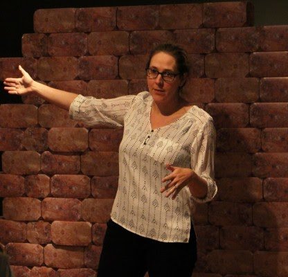 Dr. Markoski presents Nara Park's installation, "I Was Here."
