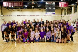 The woman's volleyball team and AXO