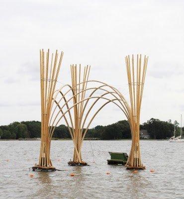 The floating sculpture designed by Vicco and Jacquie von Voss.