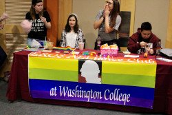 EROS advertises their club at the student activities fair
