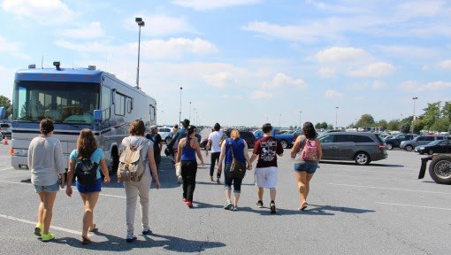 Students entered the park at 1pm, staying until the park closed at 10pm.