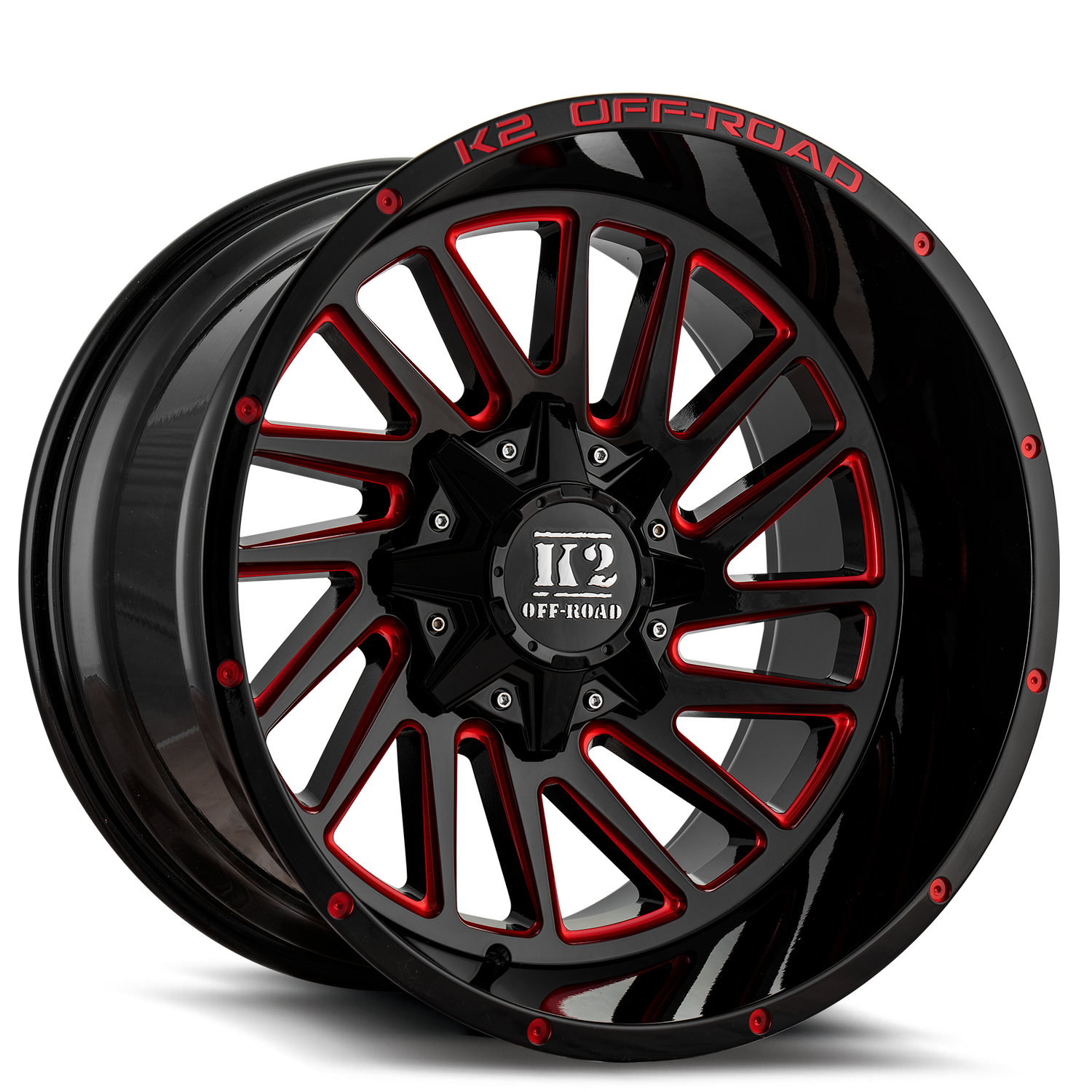 Weld Off-Road Gloss Black & Red Scorch Wheels