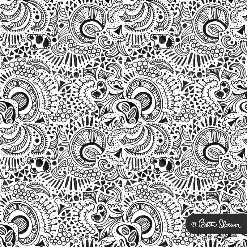 A really fun 2 hour analog exercise with @elizabetholwen class on #YouTube! Here is the result repeated... .
.
.
.
.
#surfacedesign #surfacepatterndesign #repeatingpattern #drawrepeat #elizabethowlen #patternworkshop #risdalumni #drawing #markers #pa
