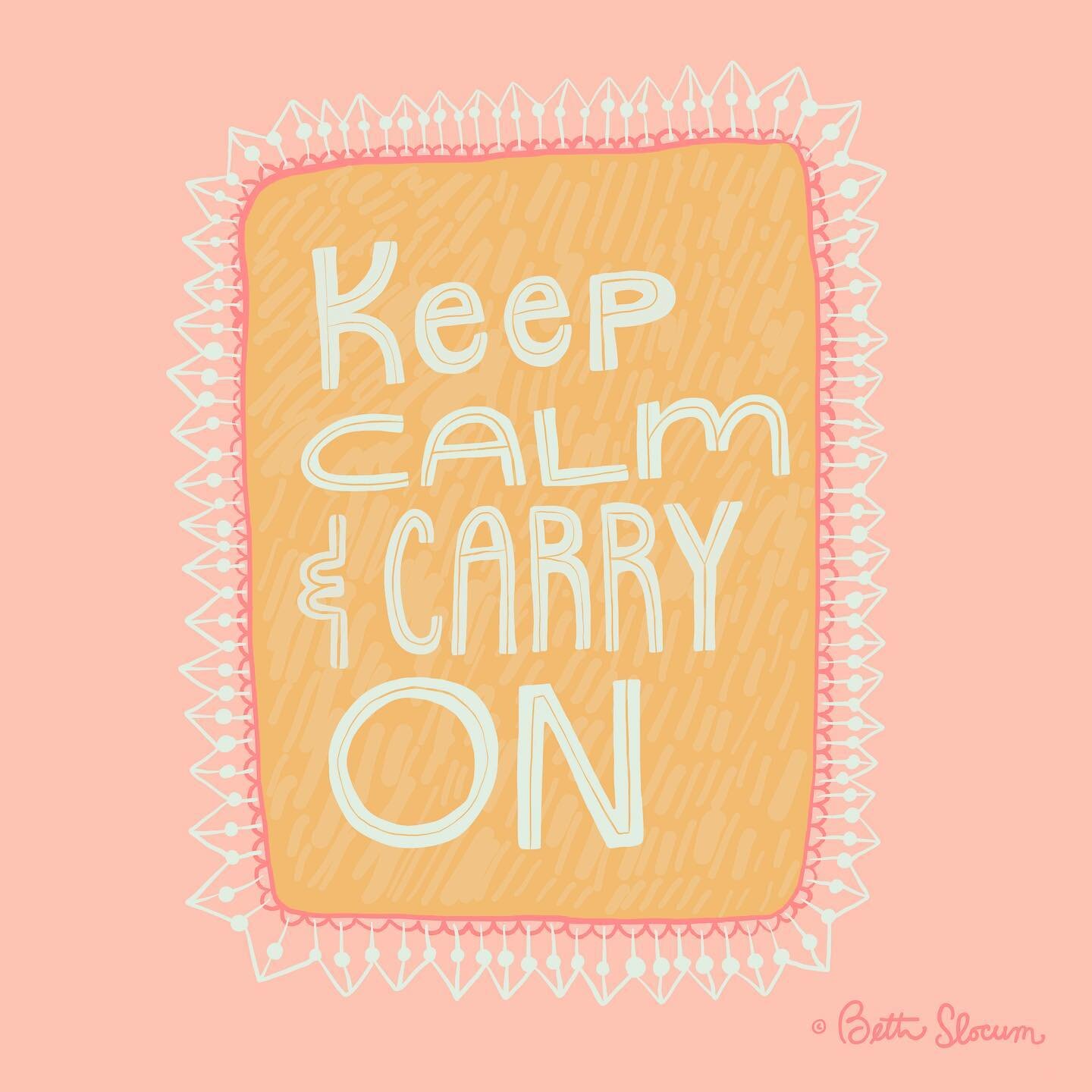 This is a very appropriate saying for the climate we are in right now. Let&rsquo;s keep carrying on within the guidelines of our #socialdistancing .
.
.
#artlicensing #surfacedesign #pattern #handlettering #keepgoing #keepcalmandcarryon #keepcalmandw