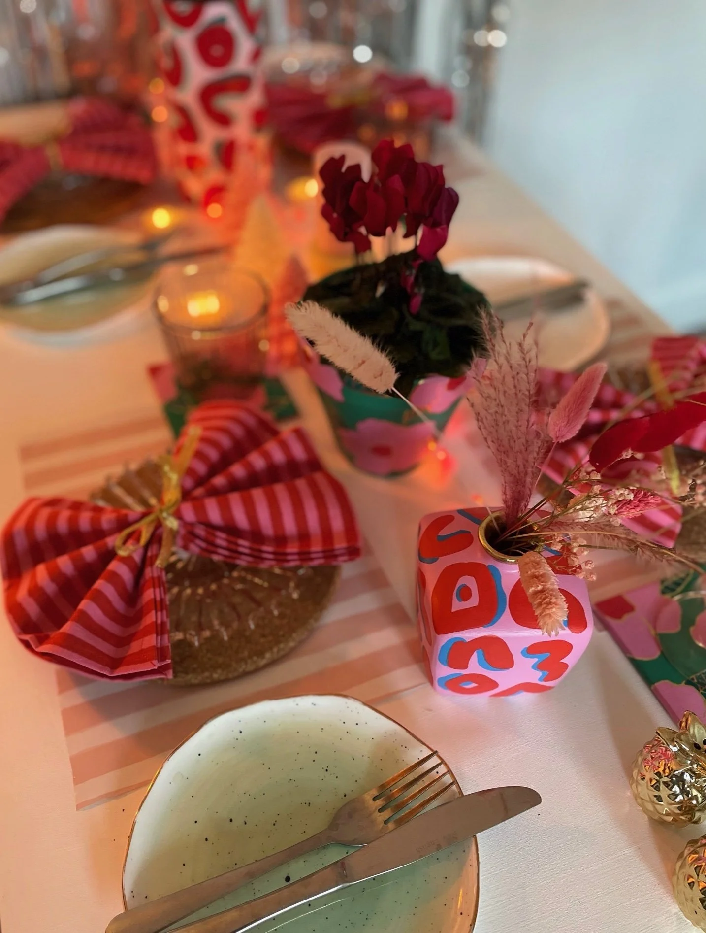 Christmas flower vase display