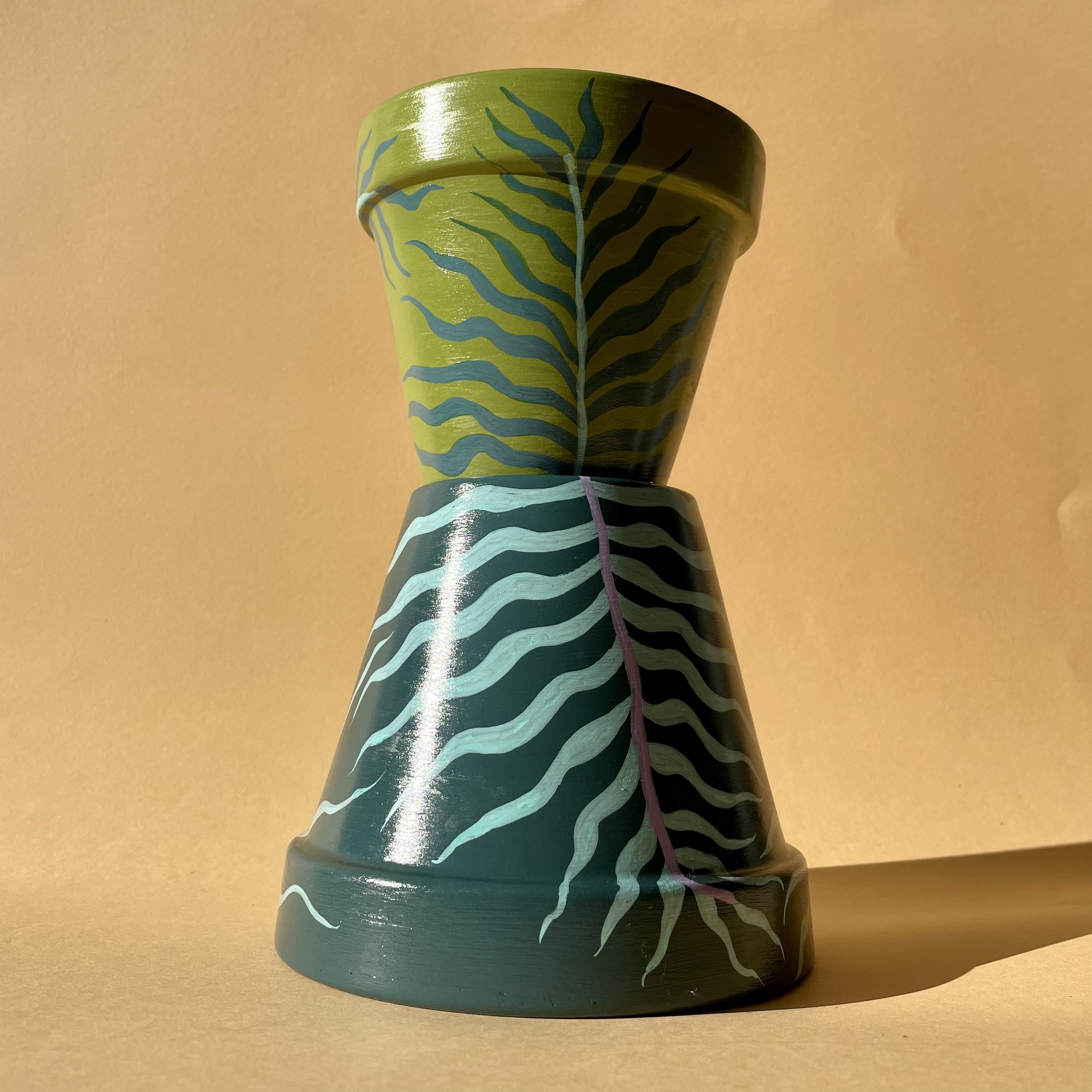 green plant pots