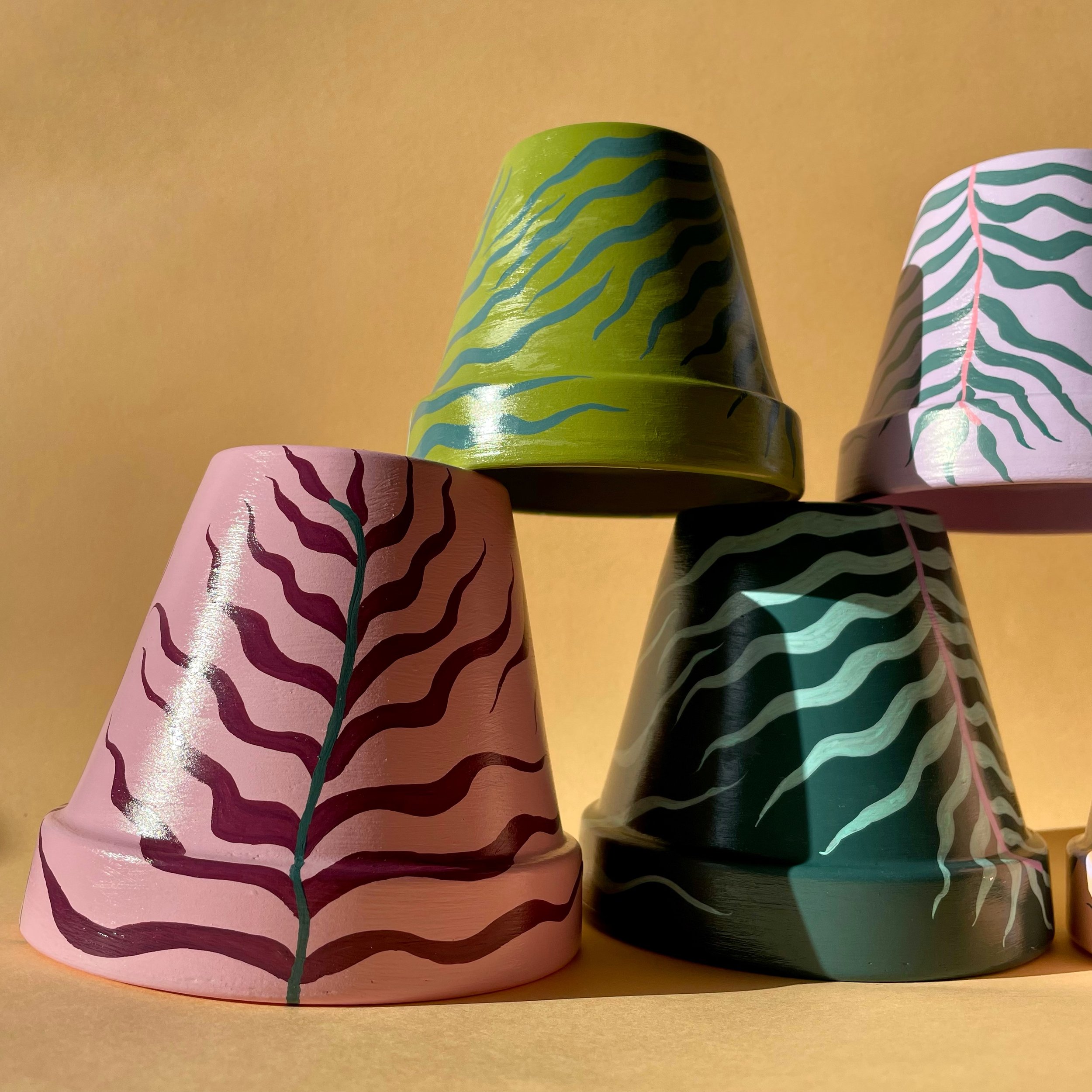 colourful plant pots