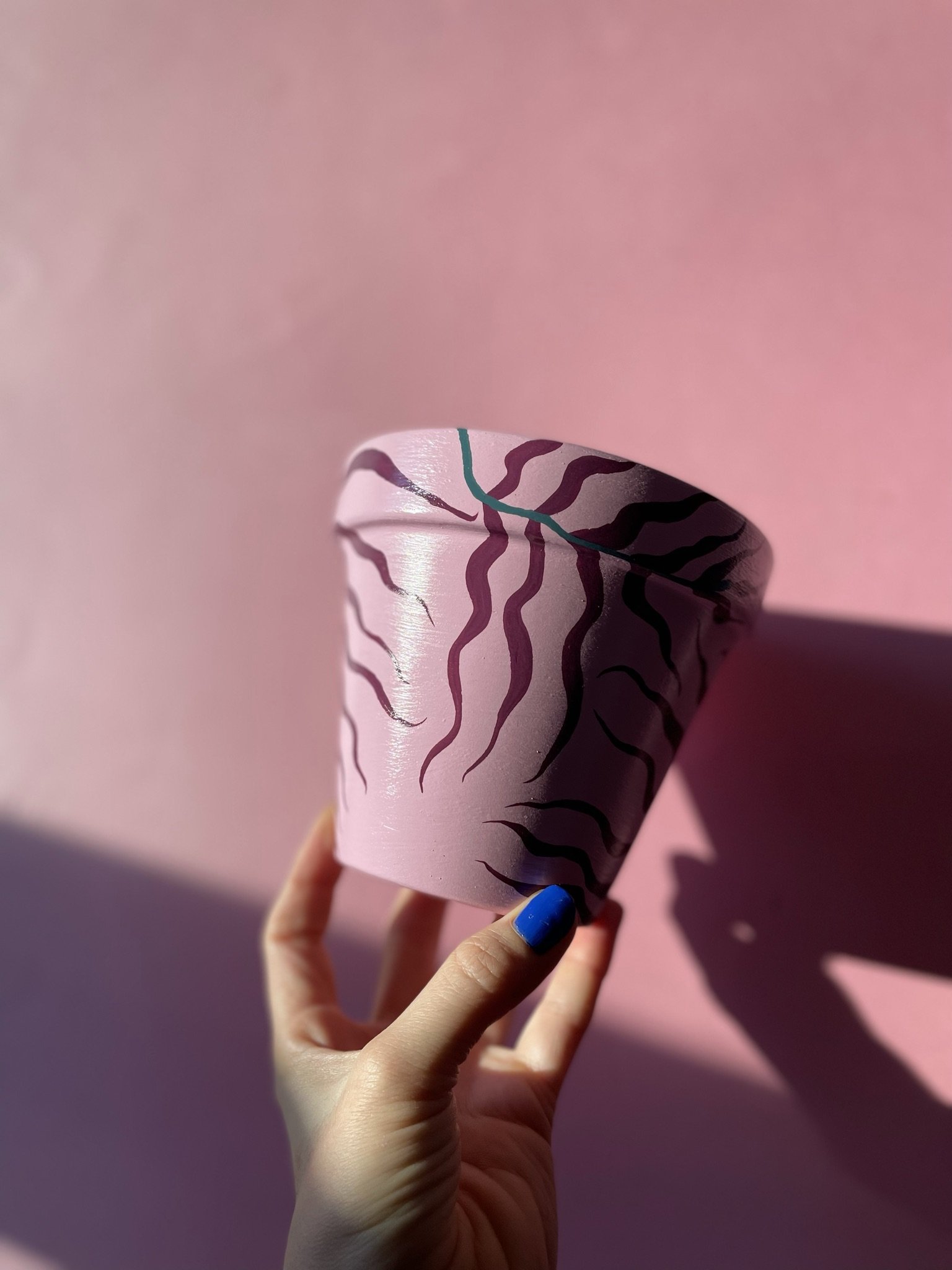 pink plant pot on a pink background