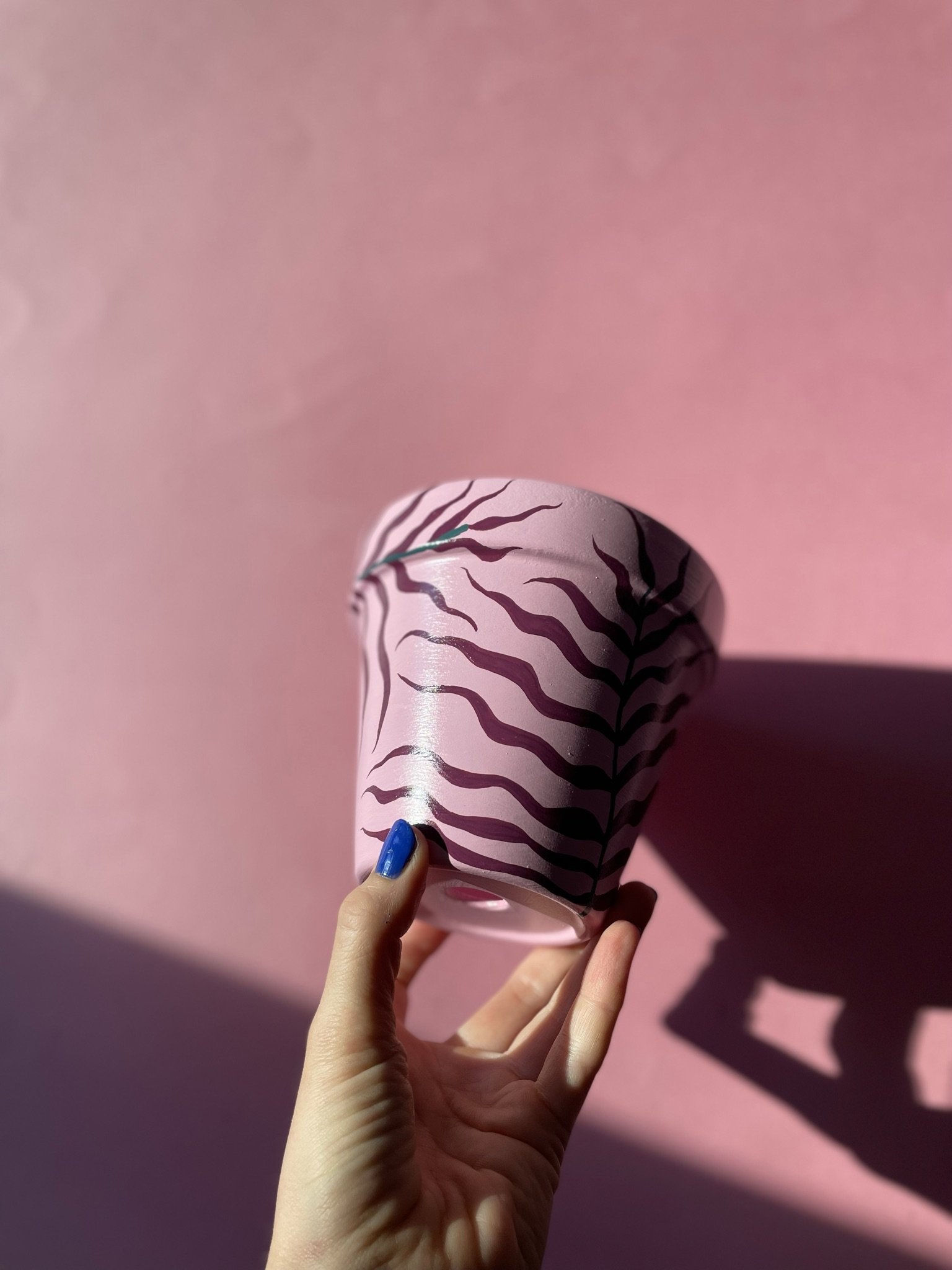 small pink plant pot