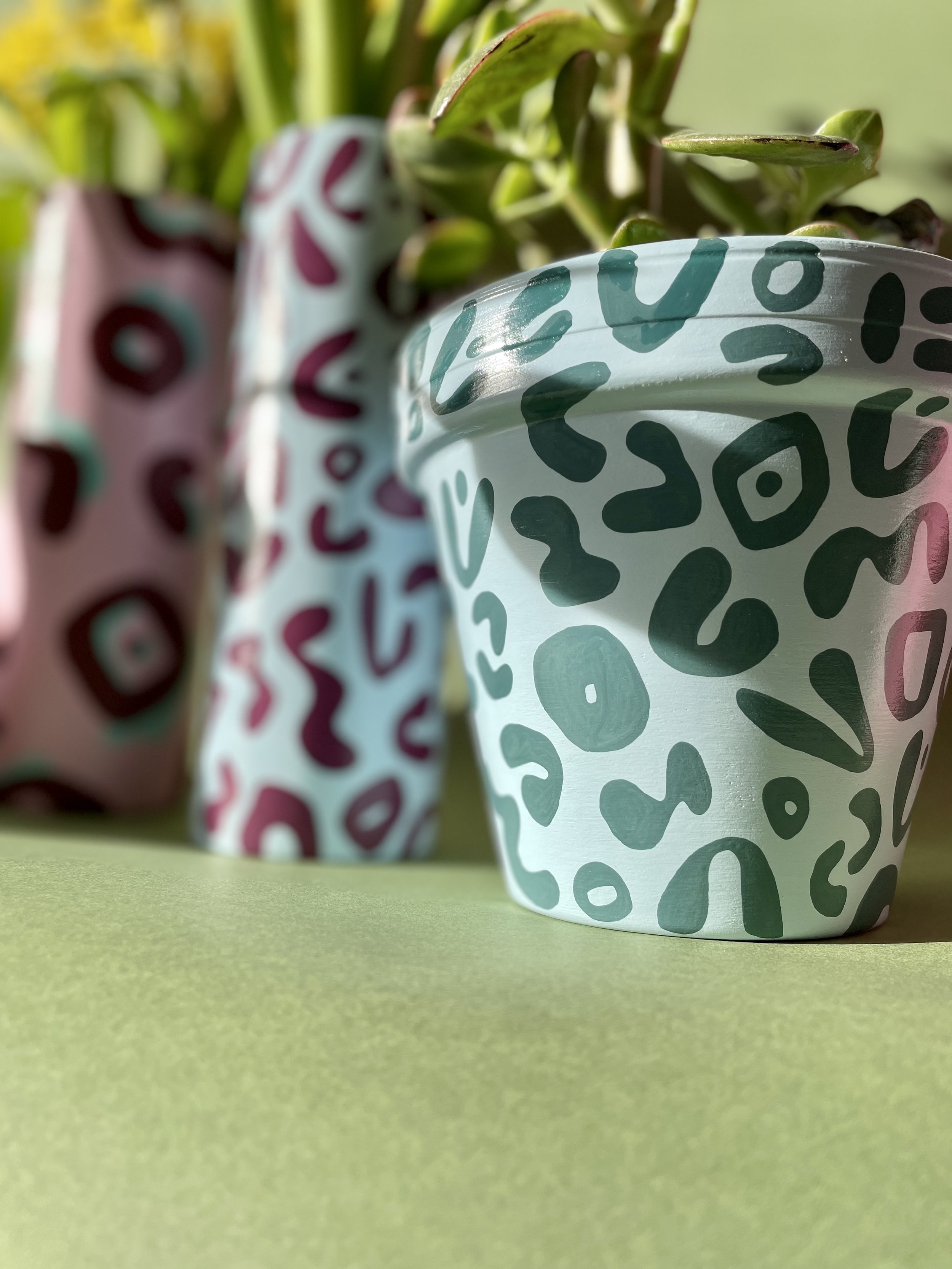 leopard print plant pot