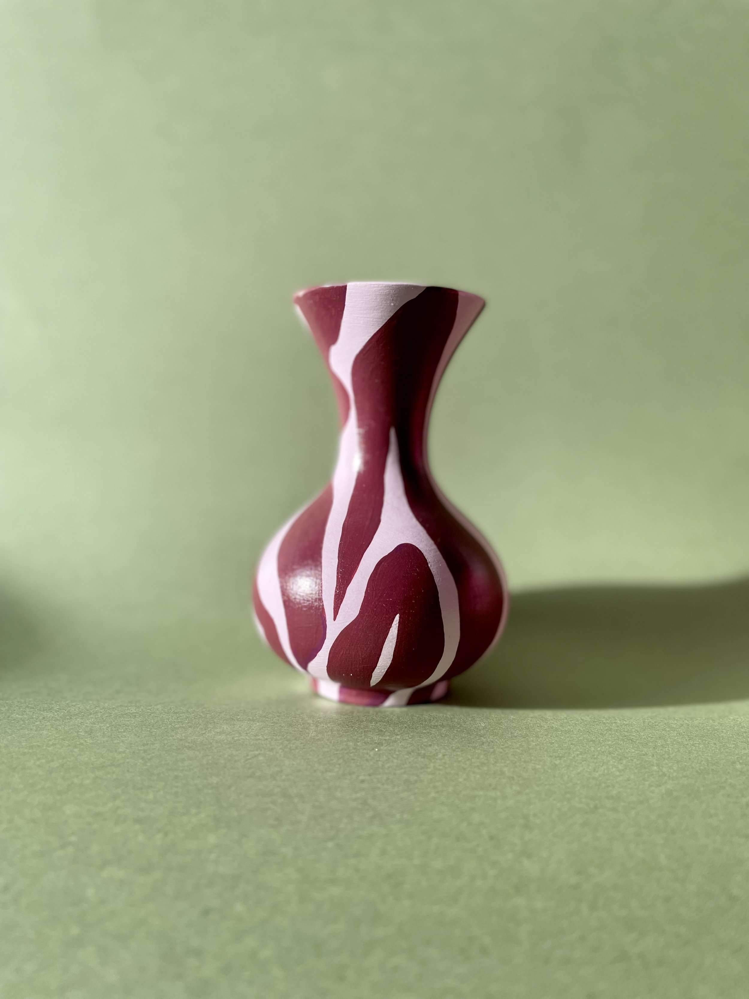 zebra print ceramic flute vase
