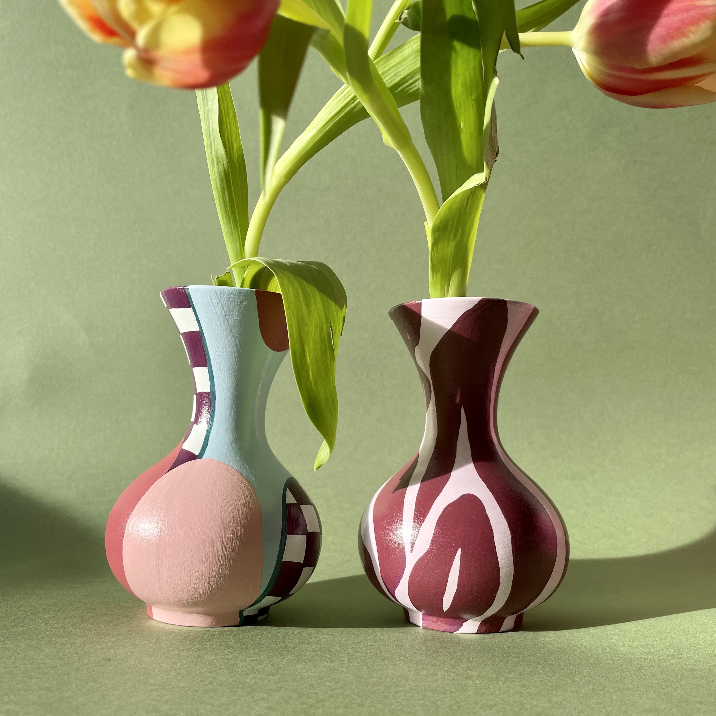 ceramic flute vases with tulips (Copy)