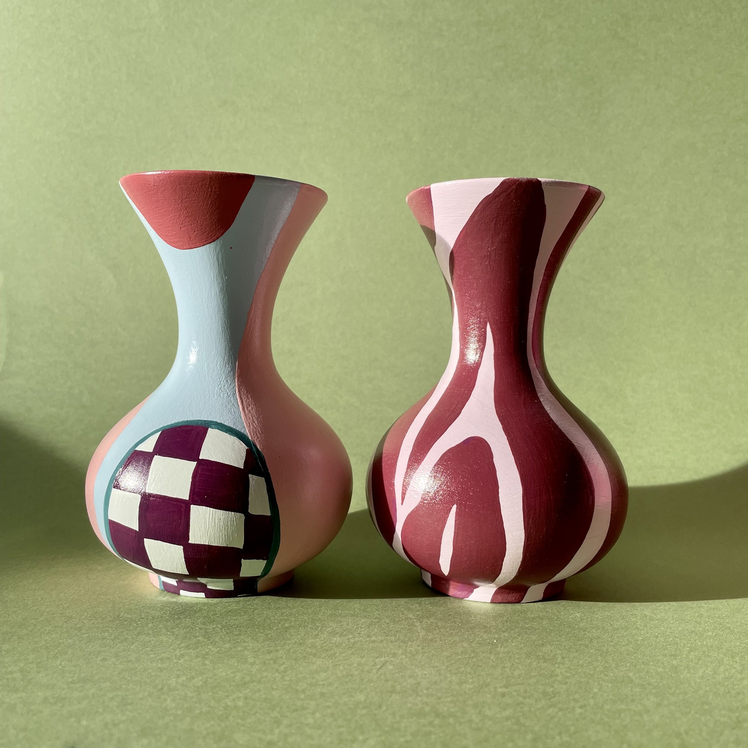 fluted vases with colourful prints (Copy)