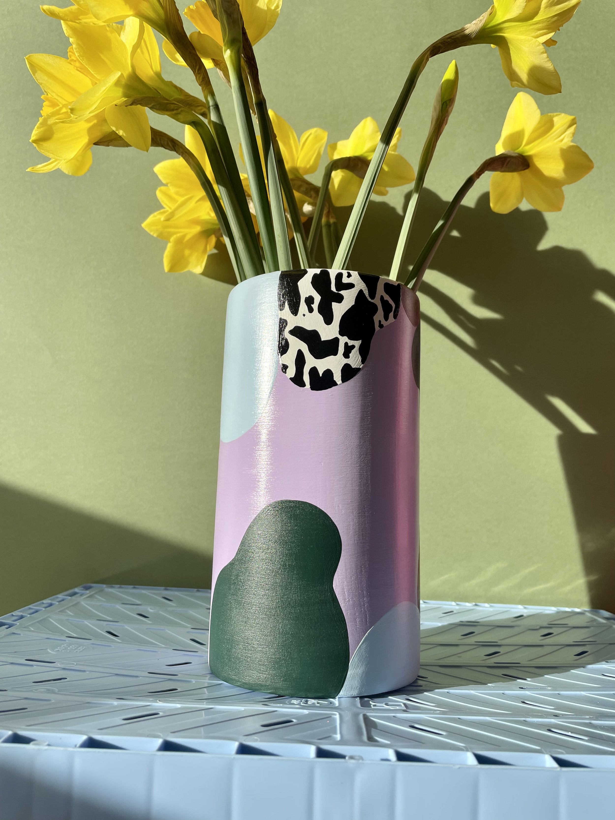 large patterned ceramic vase