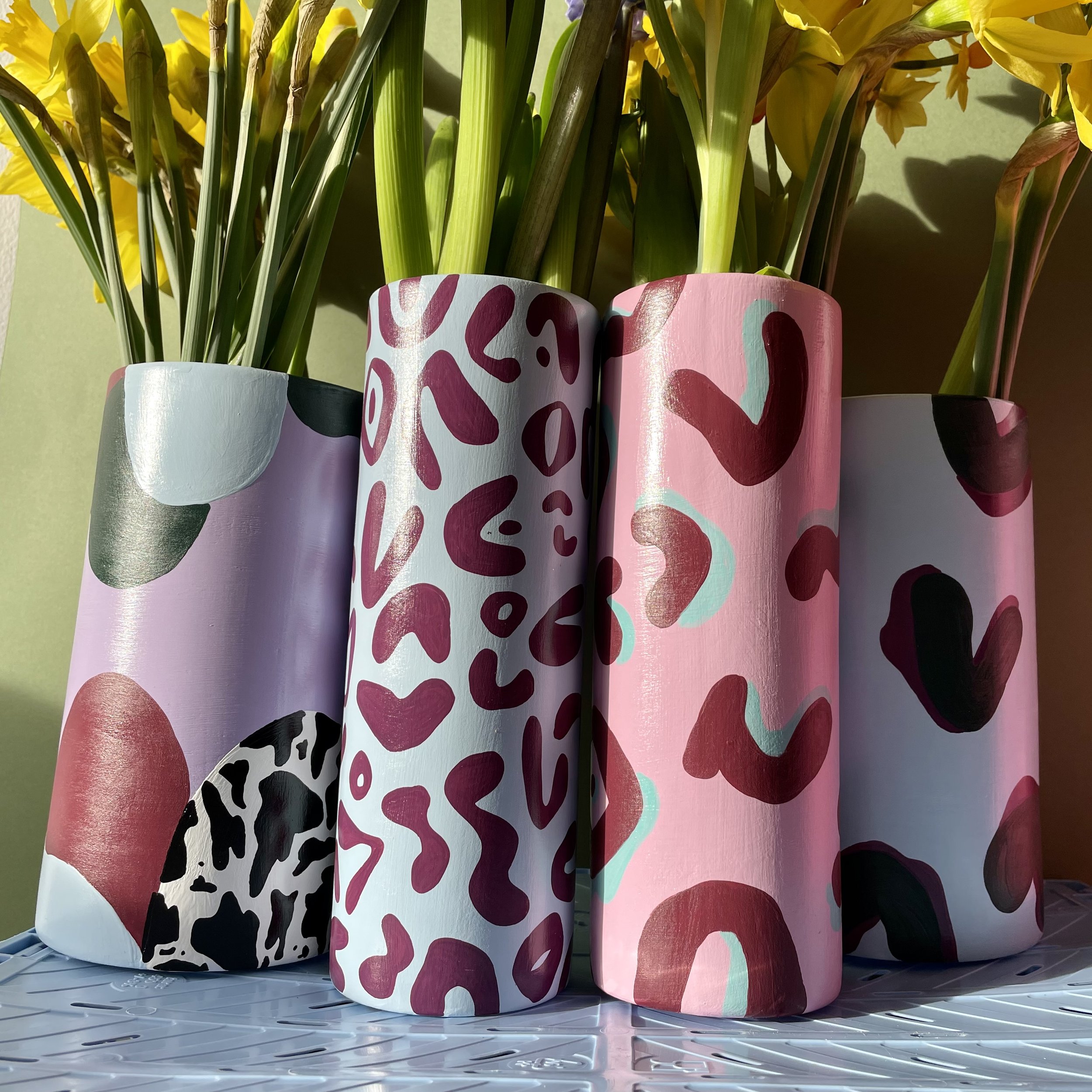 colourful ceramic vases