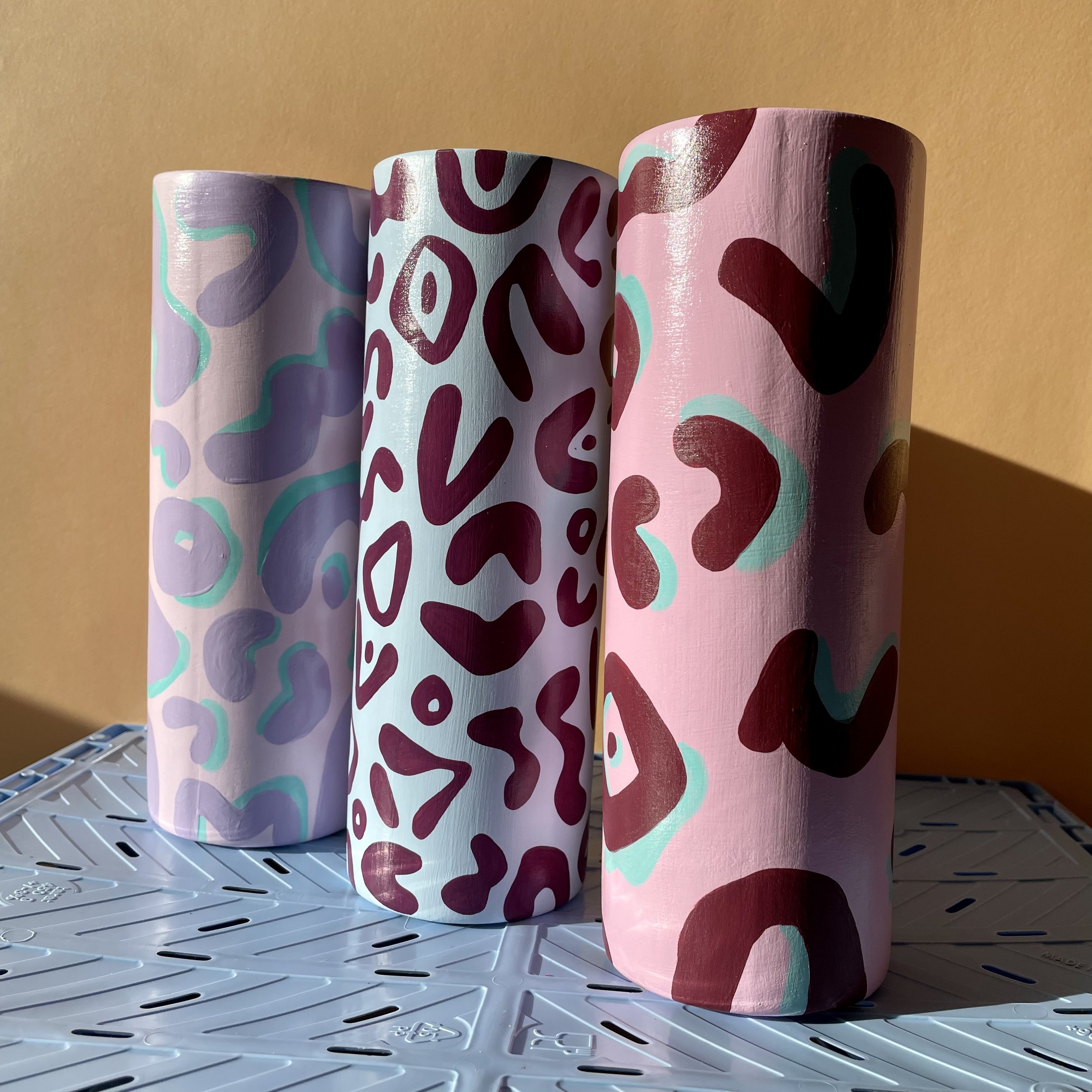 colourful ceramic vases