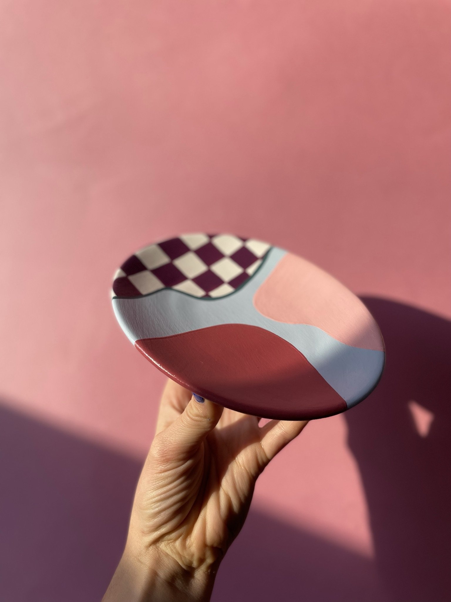 checkerboard trinket dish