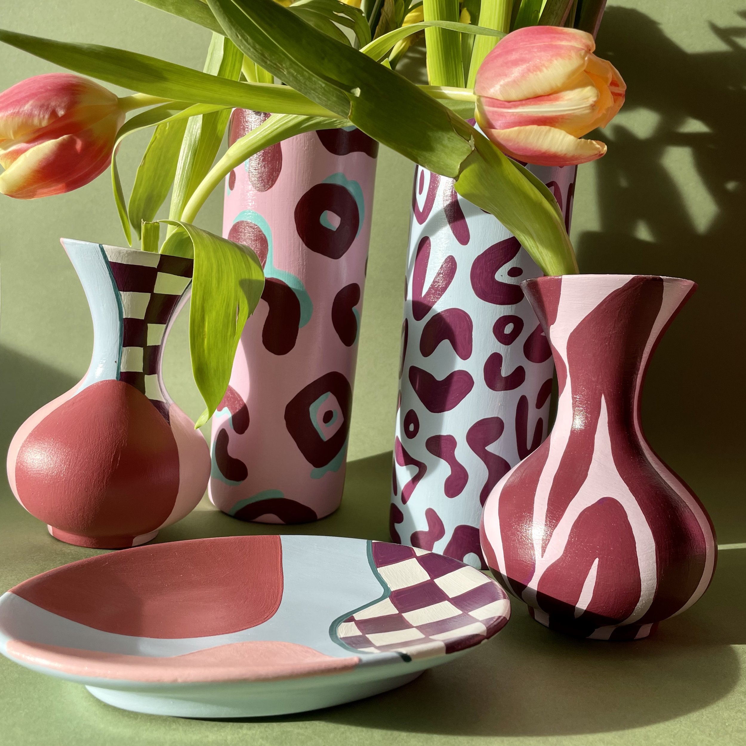 pink and burgundy homeware