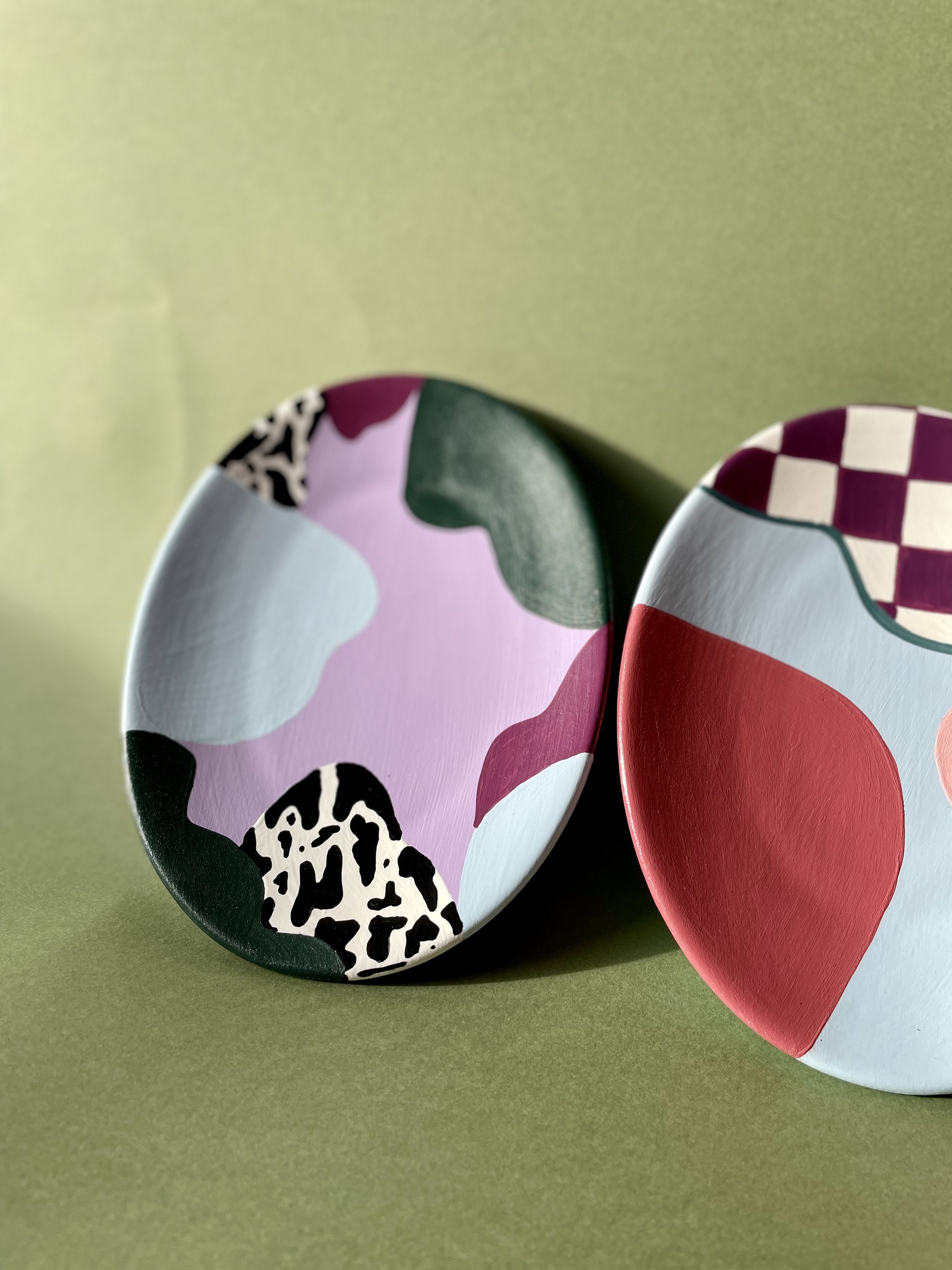 bold printed trinket dishes
