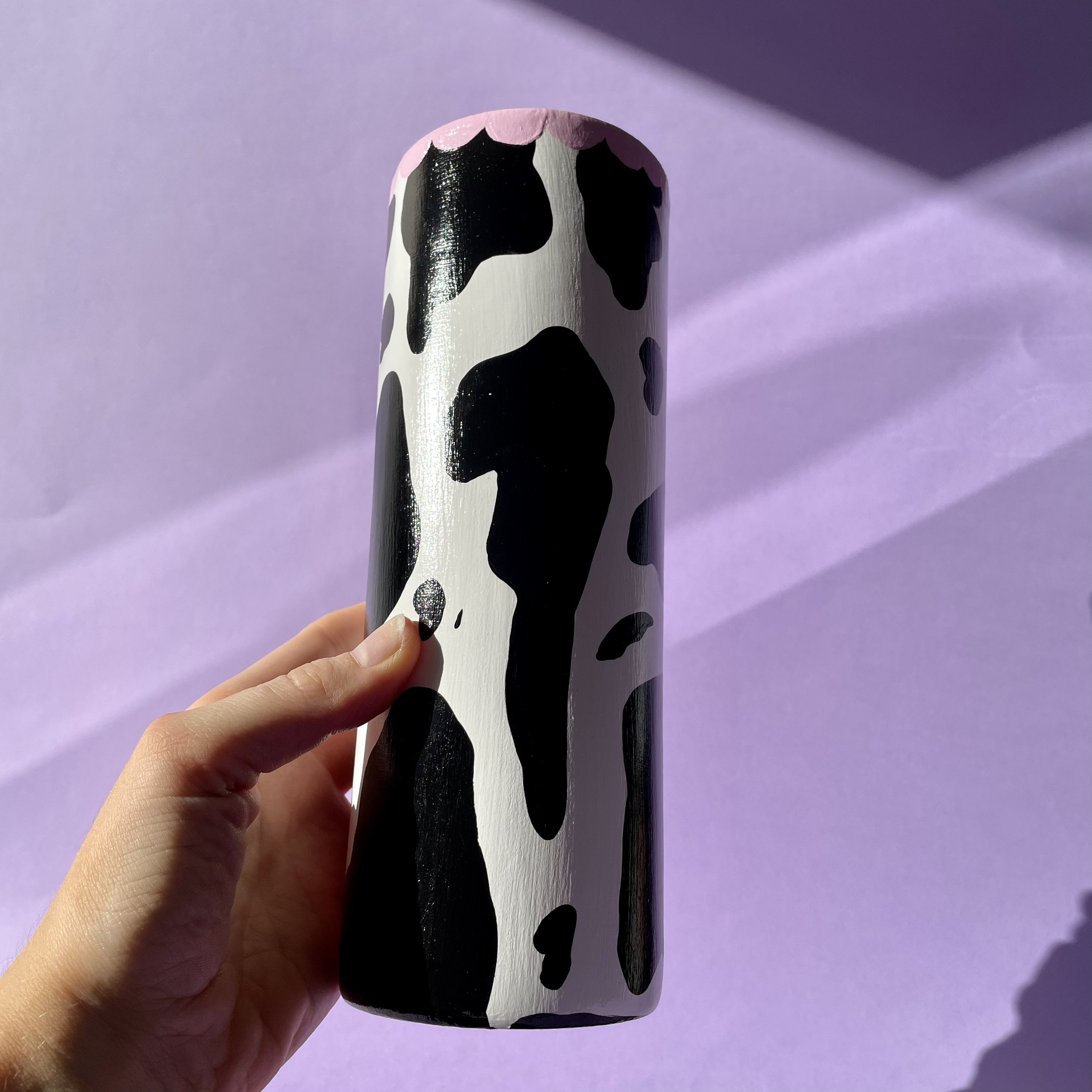 cow print ceramic vase