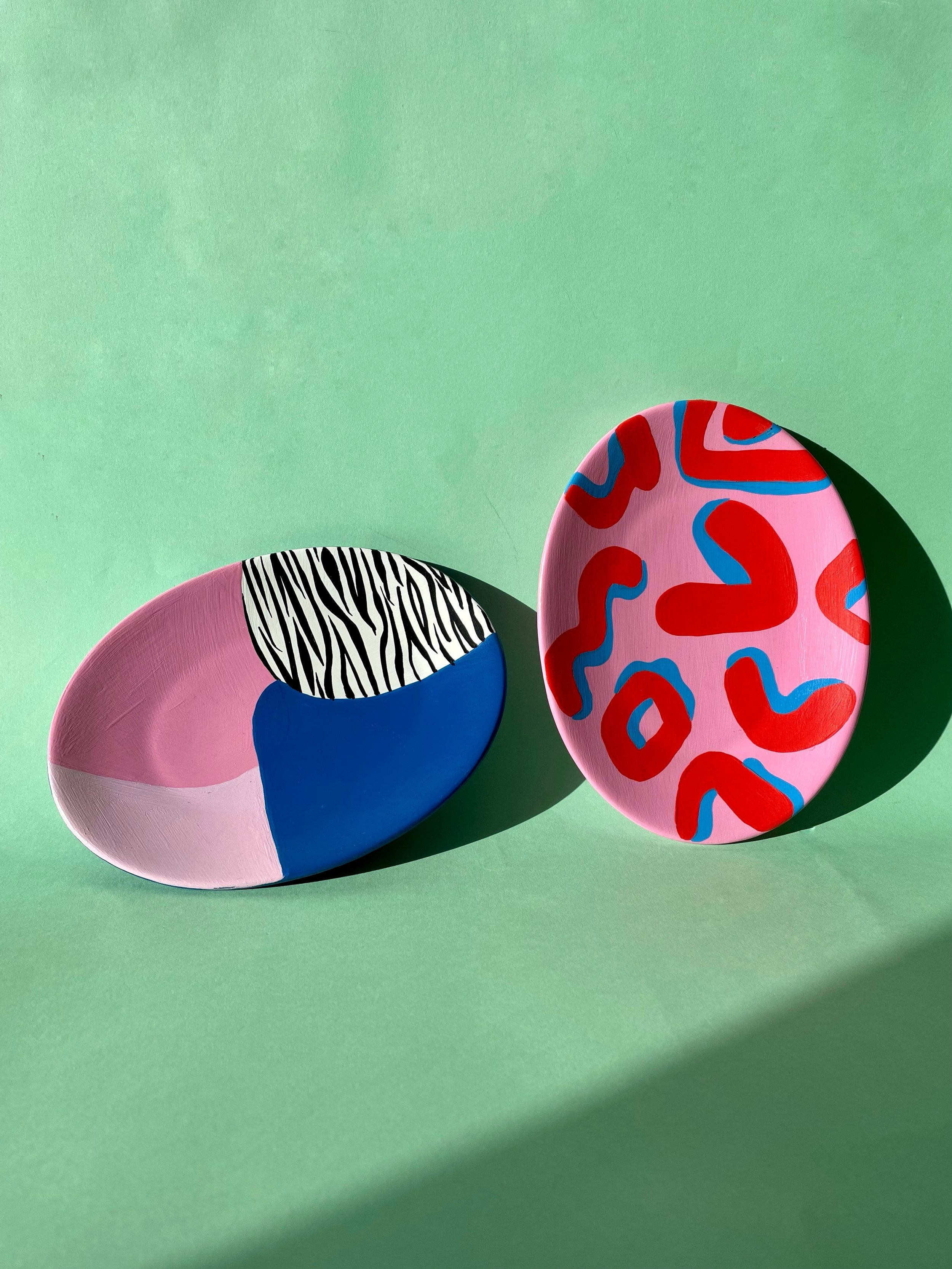 pink and orange trinket dish