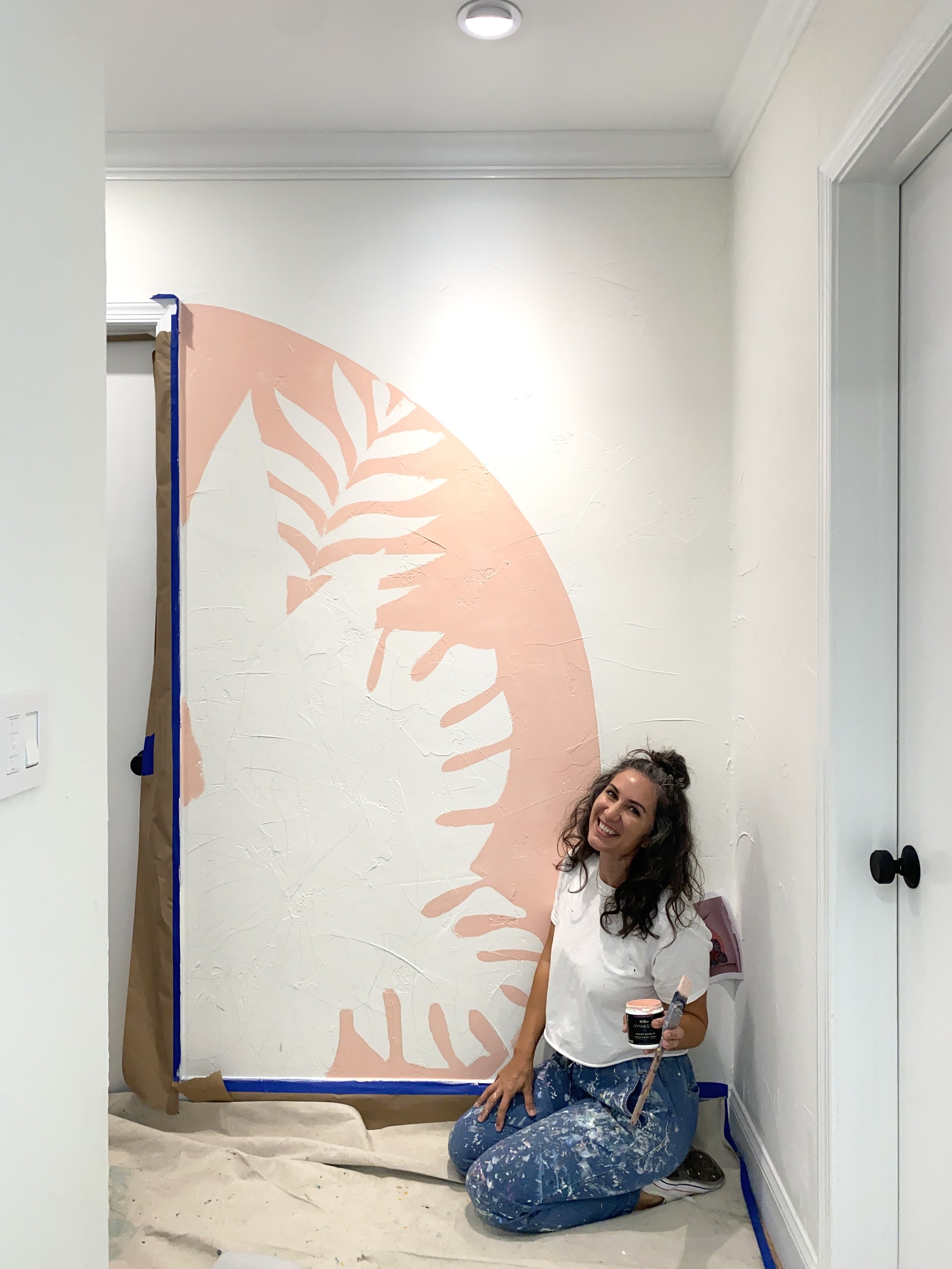 Custom tropical residential bathroom mural by Dani Paint Co. Boca Raton, South Florida — Dani