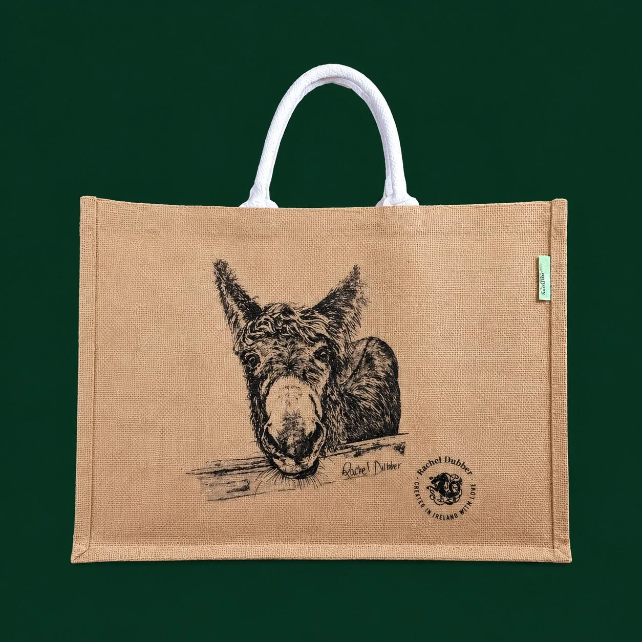 Irish Donkey M'asal Beag Dubh | Jute Reusable Shopping Bag