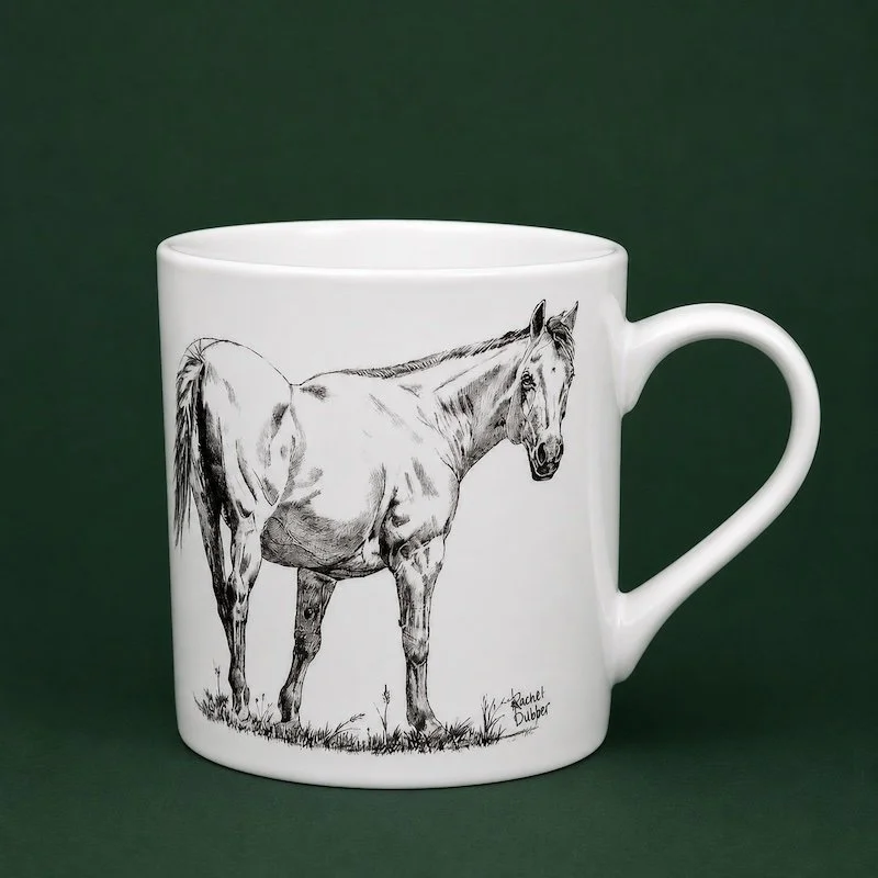 An Capall Bán Irish horse bone china mug 400ml gift boxed tea coffee mug