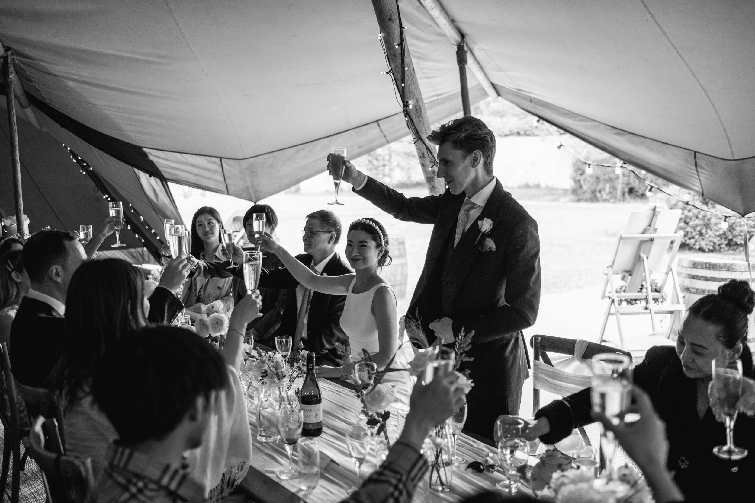 groom gives wedding speech