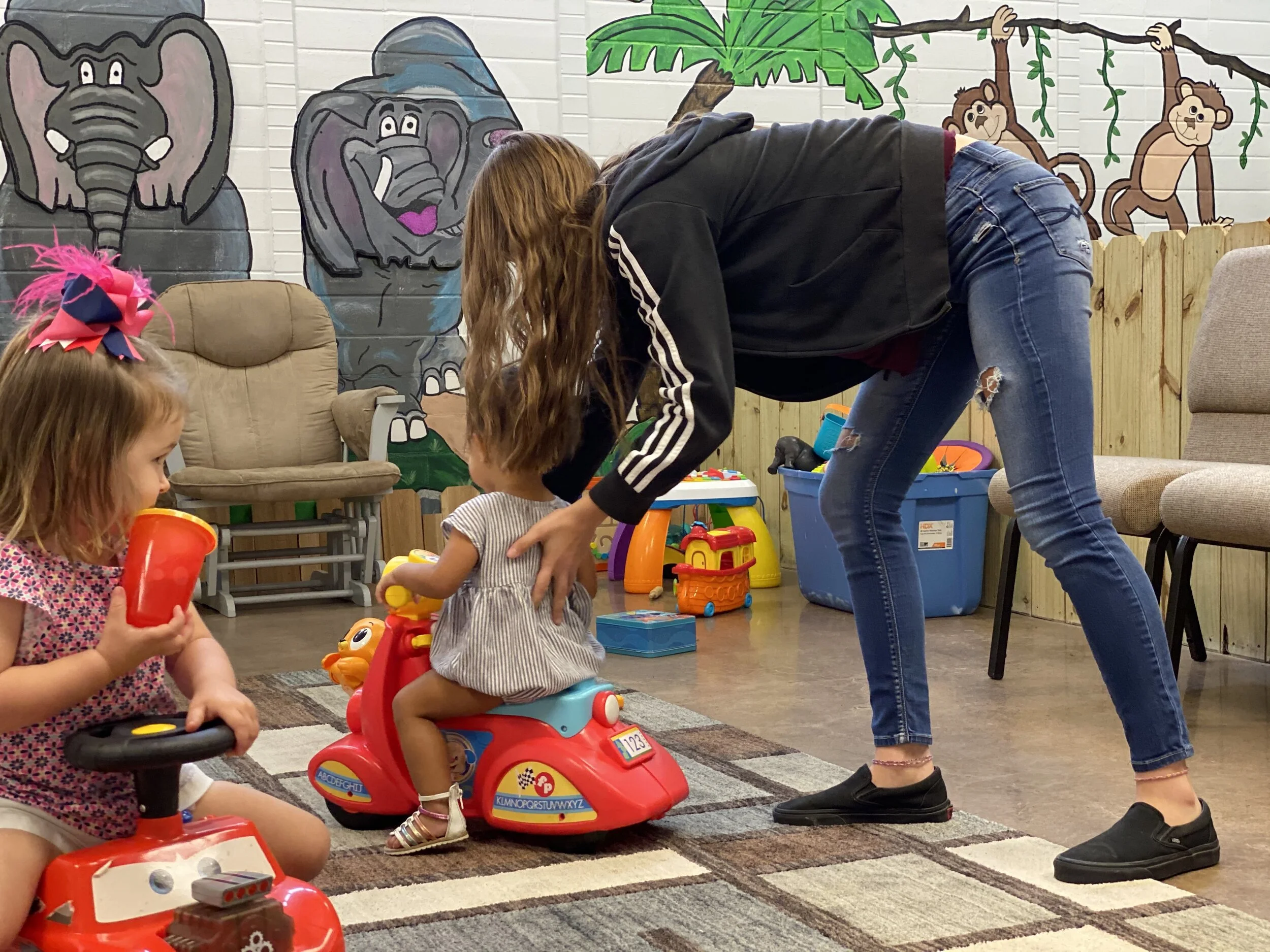 get involvedThe nursery is open during each church service—Sundays and 1st Wednesdays.&nbsp;We can always use volunteers. If you love playing with kiddos, join us.