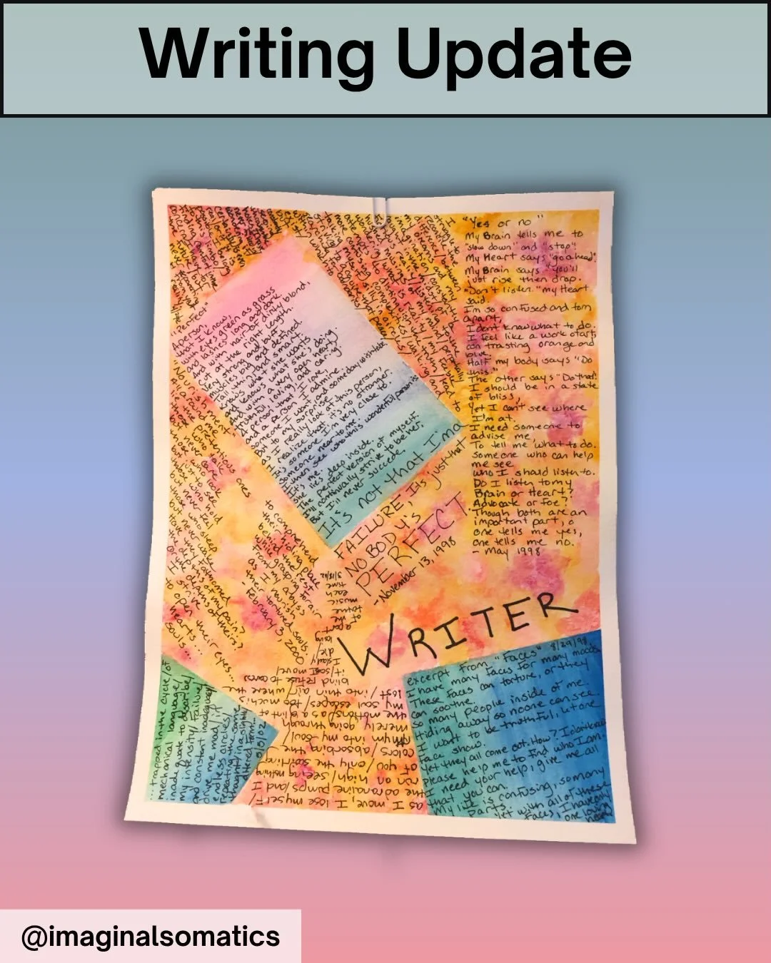 It&rsquo;s been awhile since I&rsquo;ve talked writing, and wanted to share a little update about where the Work and I are at. 

The Work is continuing to develop, albeit at a different pace, and with and different driving energy than before.

I am w