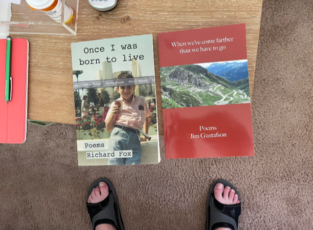 Two poets, two books, ten toes, two sandals