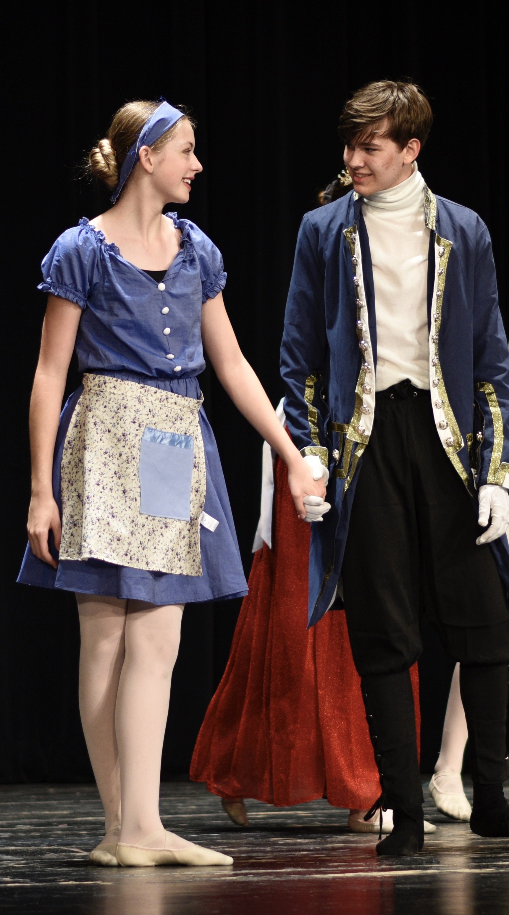 smile holding hands cinderella Prince Charming Sherri Stewart Dance dancer studio acting ballet jazz lyrical contemporary theater musical camp singing voice glee club Amber Keeley director Mpls classes twin cities workshops Spring Dance Theatre Acade