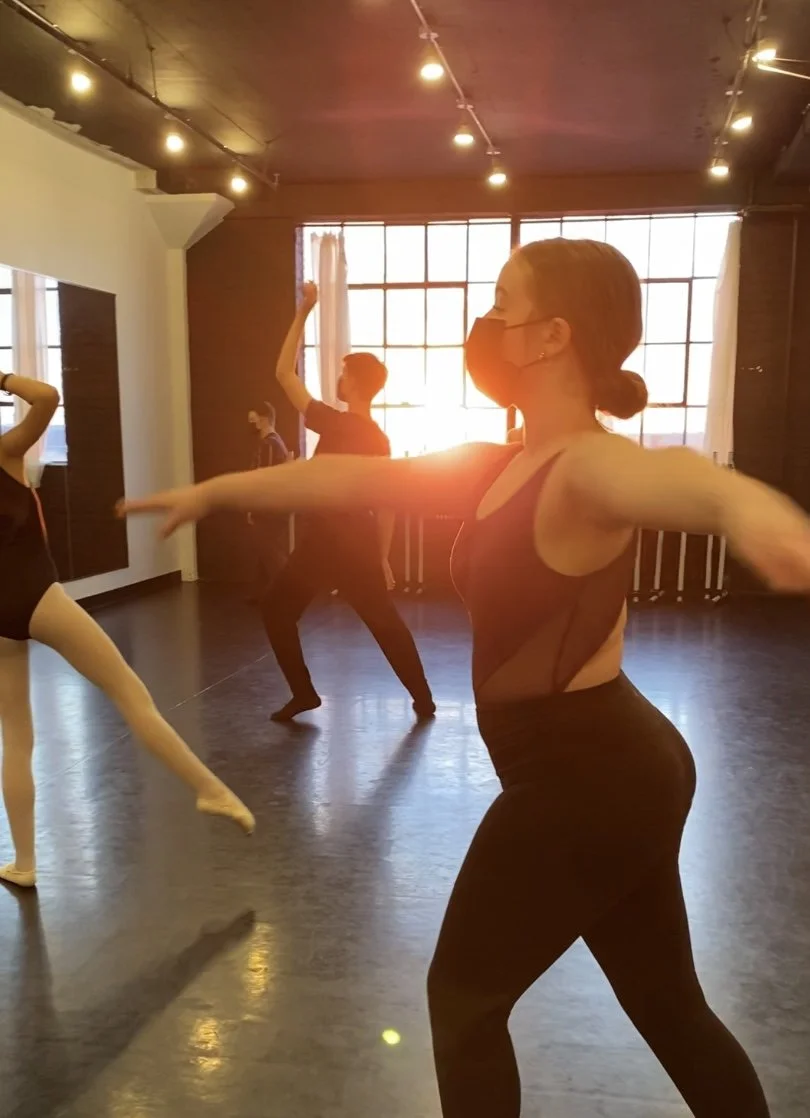 sunset golden hour window improv movement girl forth position Dance dancer acting ballet jazz lyrical contemporary theater musical camp singing voice glee club Amber Keeley director Mpls classes twin cities workshops Spring Dance Theatre Academy NE M