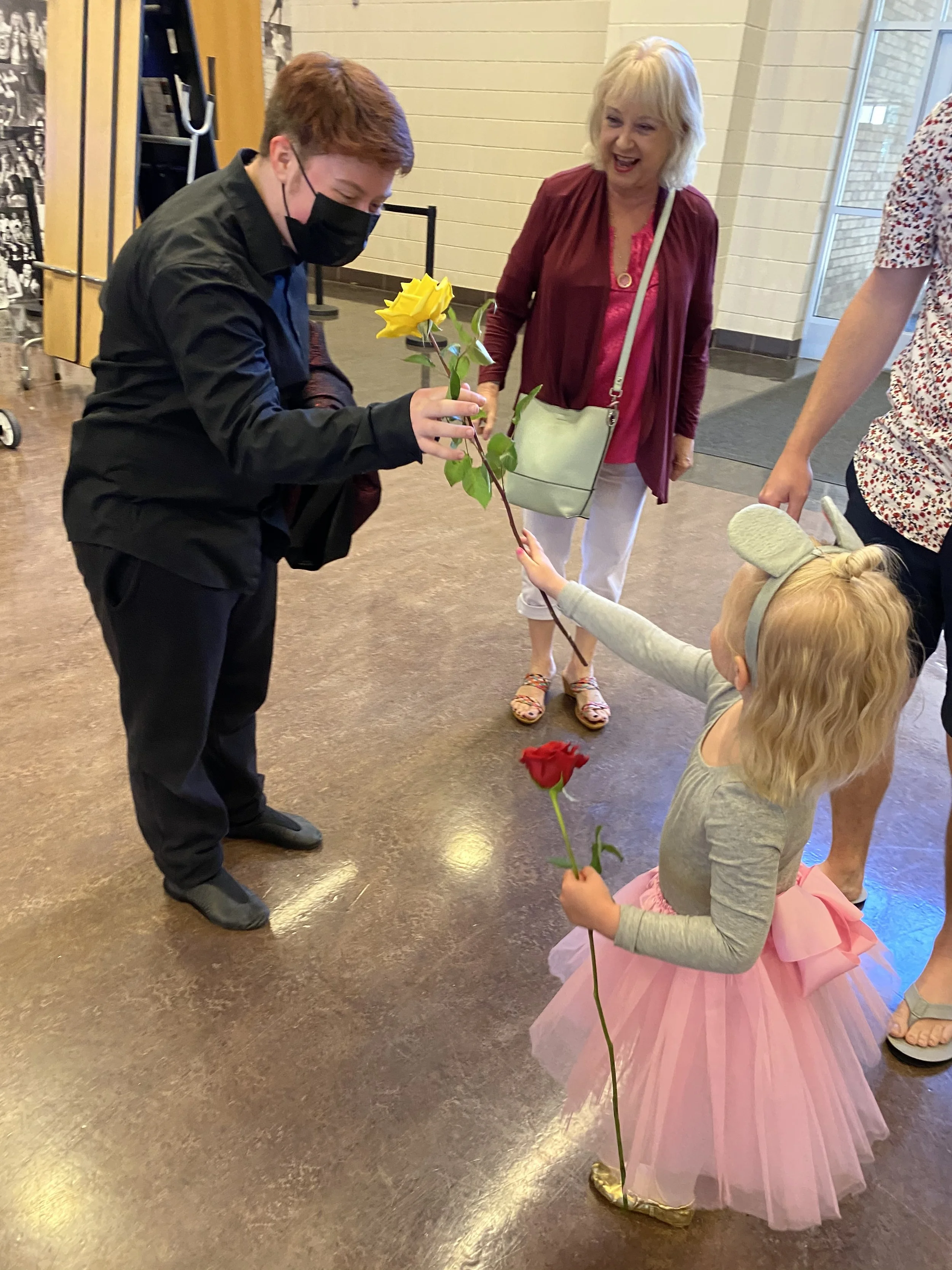 flower mouse girl boy Sayer Keeley yellow rose red rose cute pink tutu Sherri Stewart Dance dancer studio acting ballet jazz lyrical contemporary theater musical camp singing voice glee club Amber Keeley director Mpls classes twin cities workshops Sp