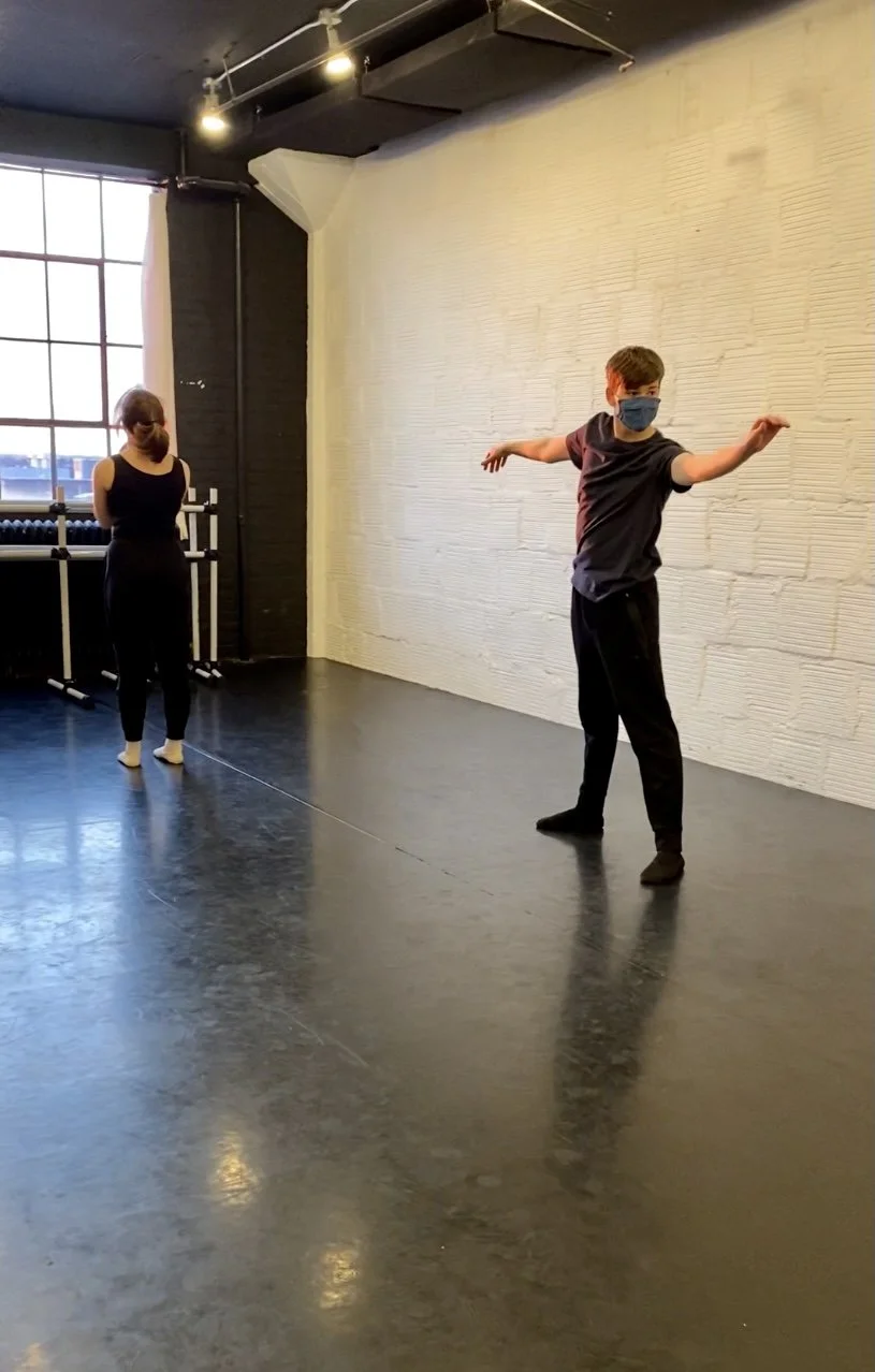 improv boy and girl golden hour white brick wall window Dance dancer studio acting ballet jazz lyrical contemporary theater musical camp singing voice glee club Amber Keeley director Mpls classes twin cities workshops Spring Dance Theatre Academy NE 