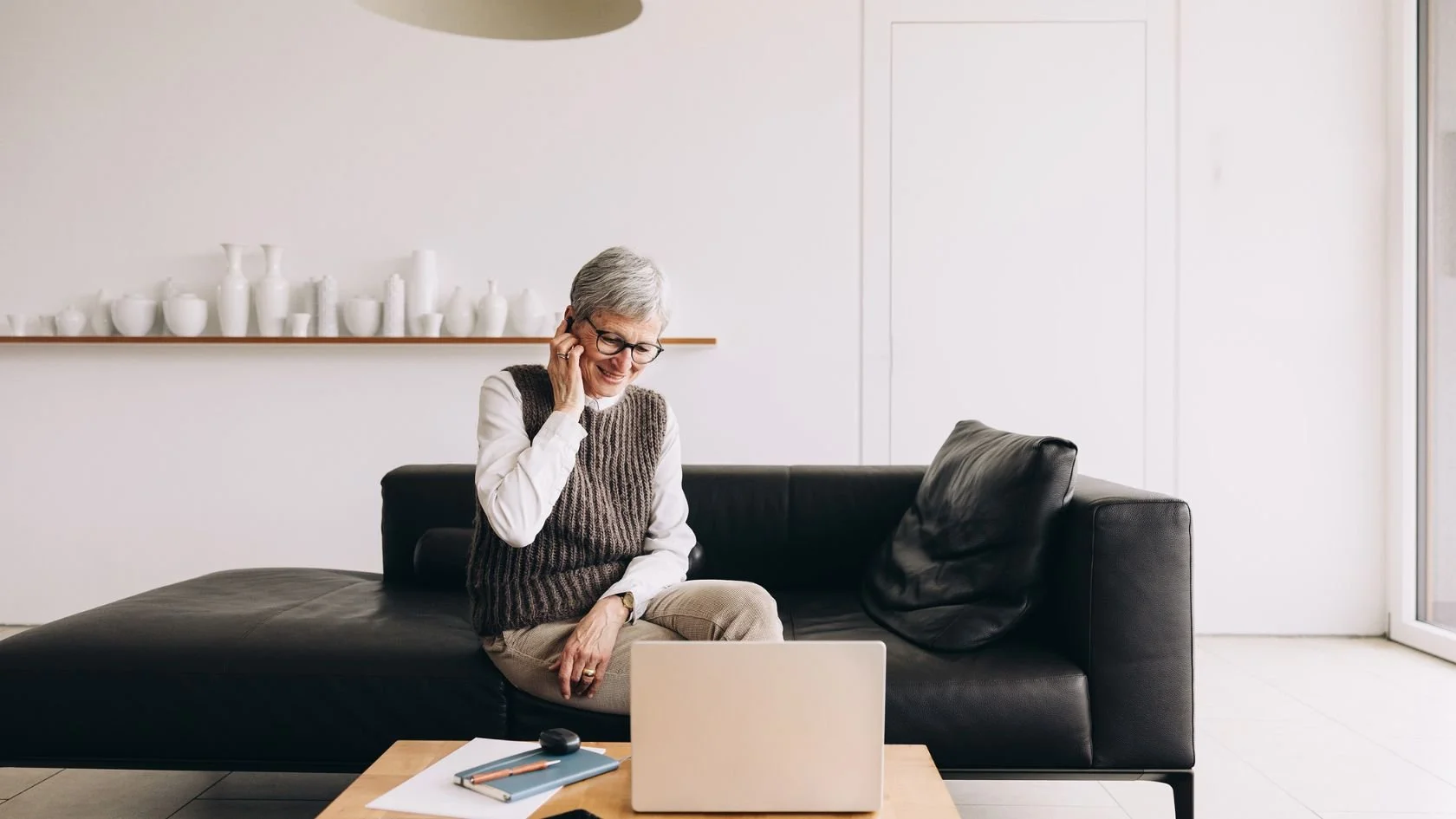 Founder working on small business branding.