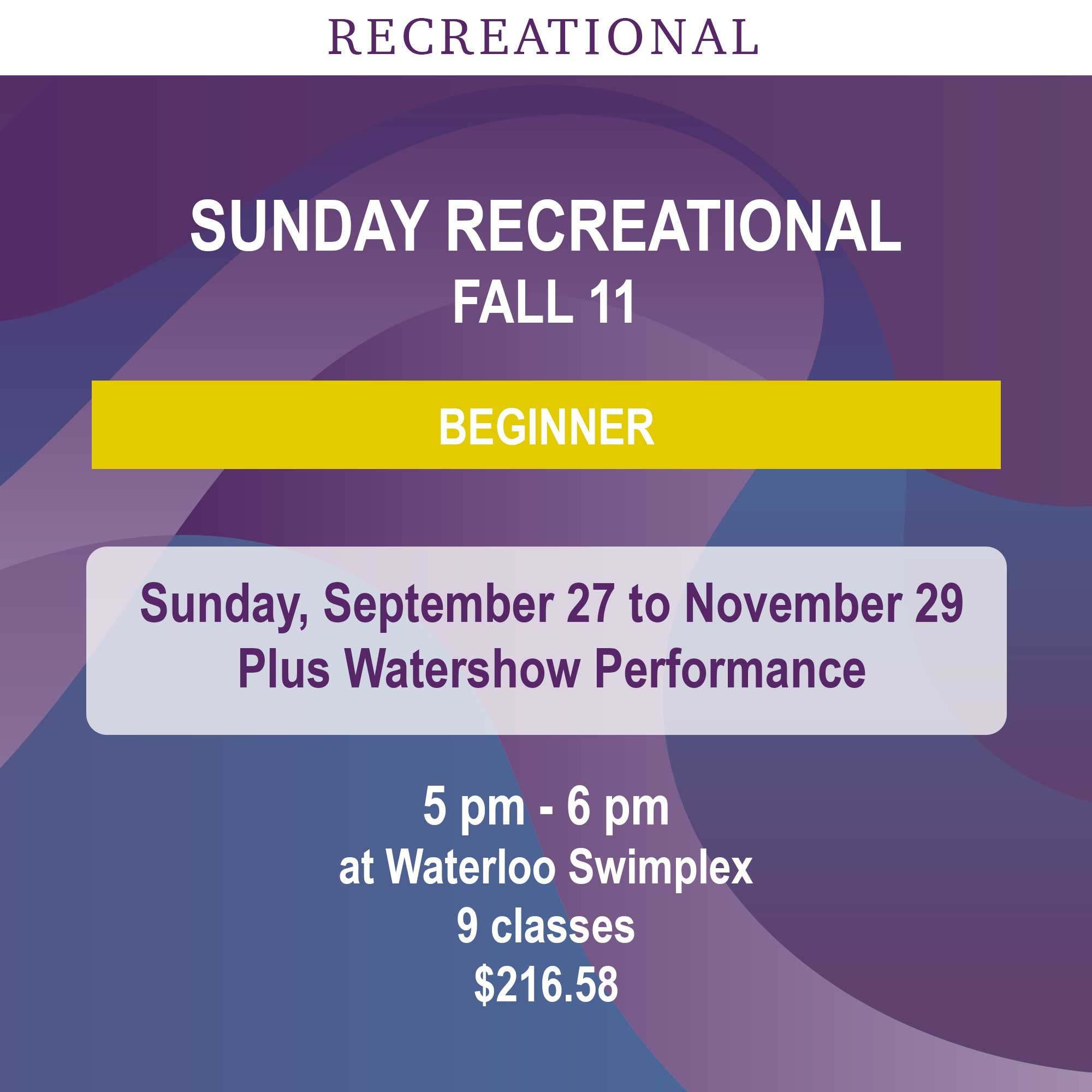 FALL 11 Sunday Recreational