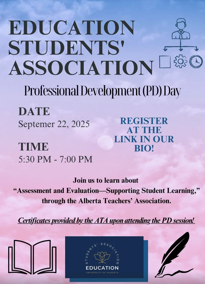 PD Day ("Assessment and Evaluation-Supporting Student Learning," through the Alberta Teachers' Association.)