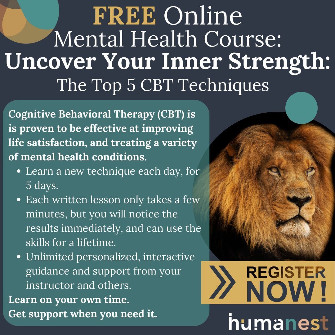 Typically Cognitive Behavioral Therapy (CBT) is offered by specially trained clinicians. At humanest, we teach the techniques directly to you. A new technique will be taught each day, for 5 days. The lesson only takes a few minutes, but you will noti