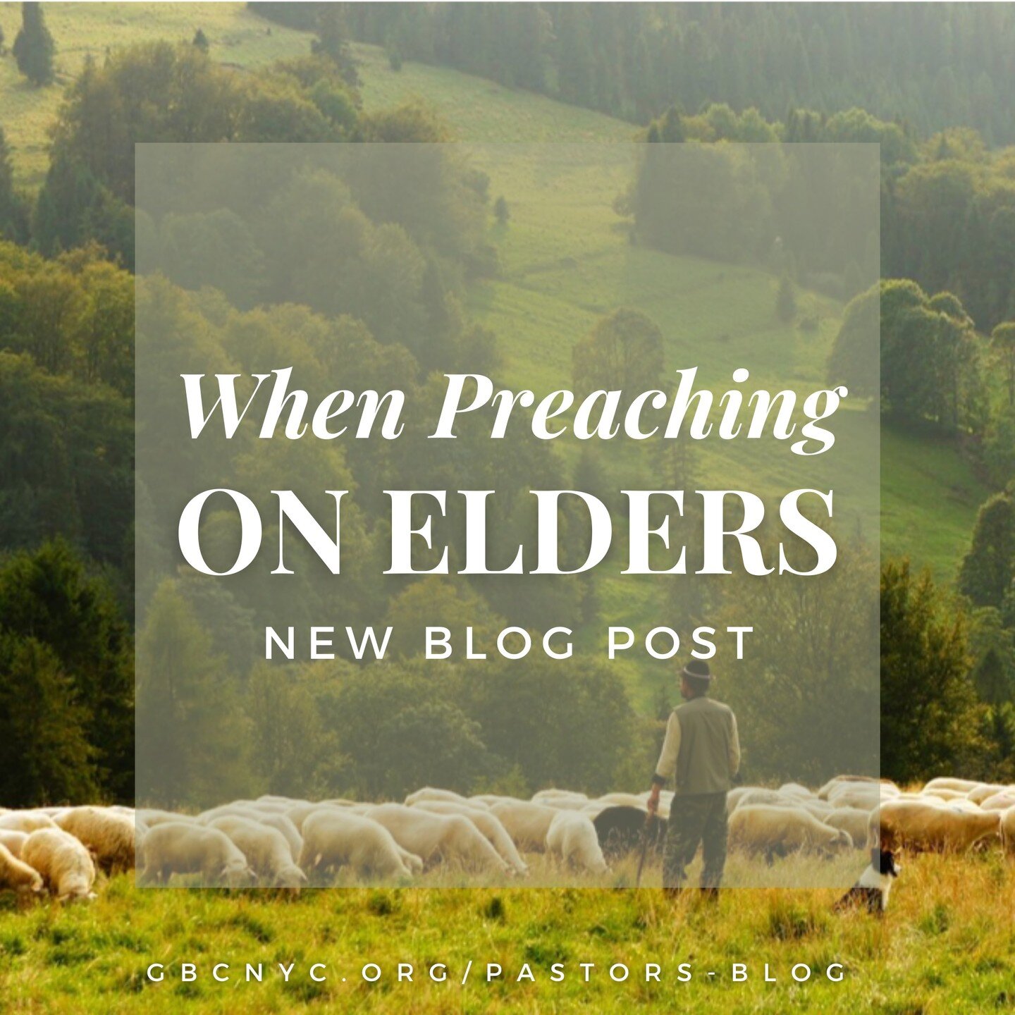 Ever wonder what is often under-emphasized when preaching on elders? Here's the perspective of 16 faithful pastors, including a missionary in Croatia.

Link: www.gbcnyc.org/pastors-blog